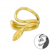 Cercel ear cuffs din argint placat cu aur galben frunza DiAmanti DIA40921